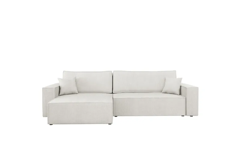 Hobson Bäddsoffa med Divan 3-sits i Plysch, Vit