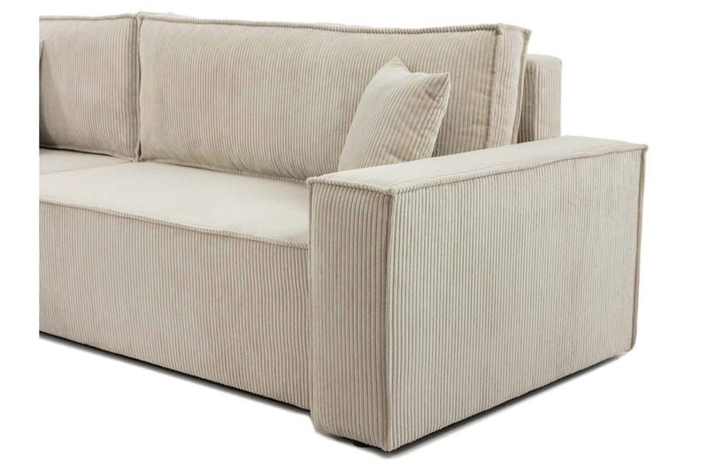 Hobson Bäddsoffa med Divan 3-sits i Plysch - Beige - Möbler - Soffa - Bäddsoffa - Bäddsoffa divan