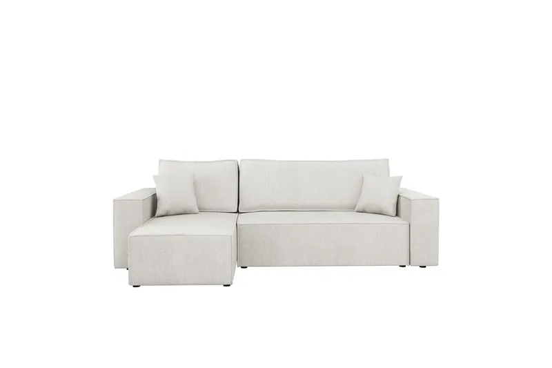 Hobson Bäddsoffa med Divan 3-sits i Plysch, Vit