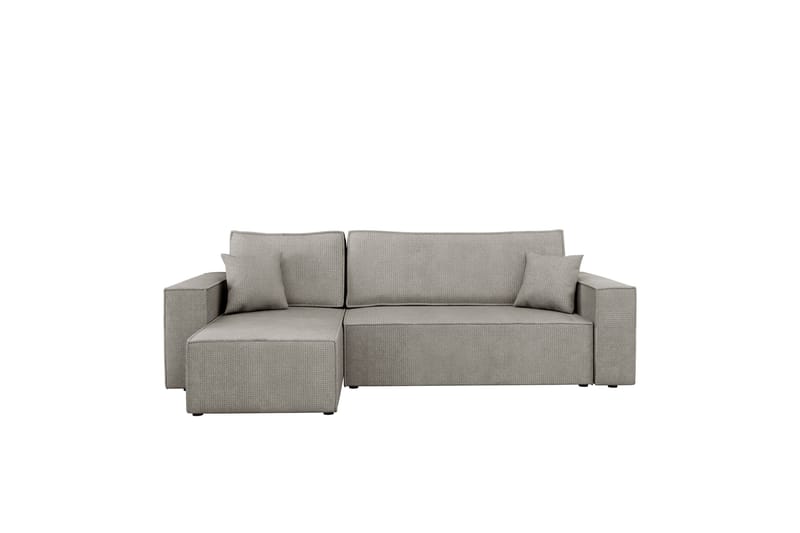 Hobson Bäddsoffa med Divan 3-sits i Plysch - Grå - Möbler - Soffa - Bäddsoffa - Bäddsoffa divan
