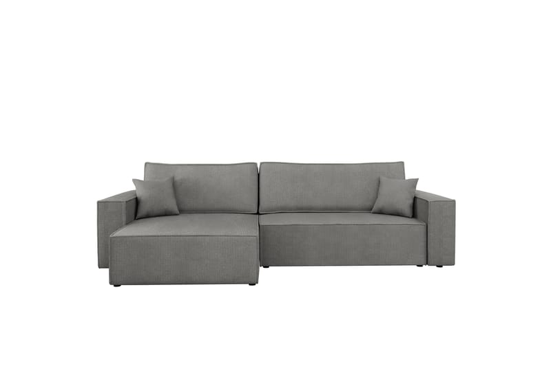 Hobson Bäddsoffa med Divan 3-sits i Plysch - Grå - Möbler - Soffa - Bäddsoffa - Bäddsoffa divan