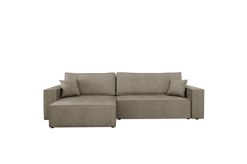 Hobson Bäddsoffa med Divan 3-sits i Plysch, Brun