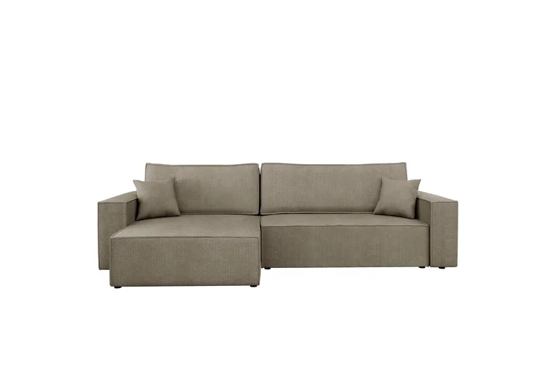 Hobson Bäddsoffa med Divan 3-sits i Plysch, Brun