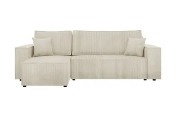 Hobson Bäddsoffa med Divan 3-sits i Plysch - Beige - Möbler - Soffa - Bäddsoffa - Bäddsoffa divan