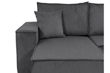 Hobson Bäddsoffa med Divan 3-sits i Plysch - Grå - Möbler - Soffa - Bäddsoffa - Bäddsoffa divan