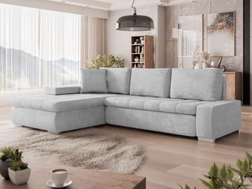Irja 4-sits Bäddsoffa med divan Vänstervänd - Ljusgrå - Möbler - Soffa - Bäddsoffa - Hörnbäddsoffa
