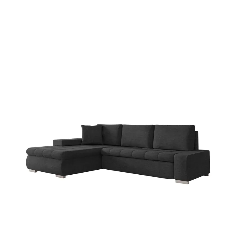 Irja 4-sits Bäddsoffa med divan Vänstervänd - Svart - Möbler - Soffa - Bäddsoffa - Hörnbäddsoffa