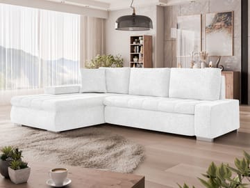 Irja 4-sits Bäddsoffa med divan Vänstervänd - Vit - Möbler - Soffa - Bäddsoffa - Hörnbäddsoffa