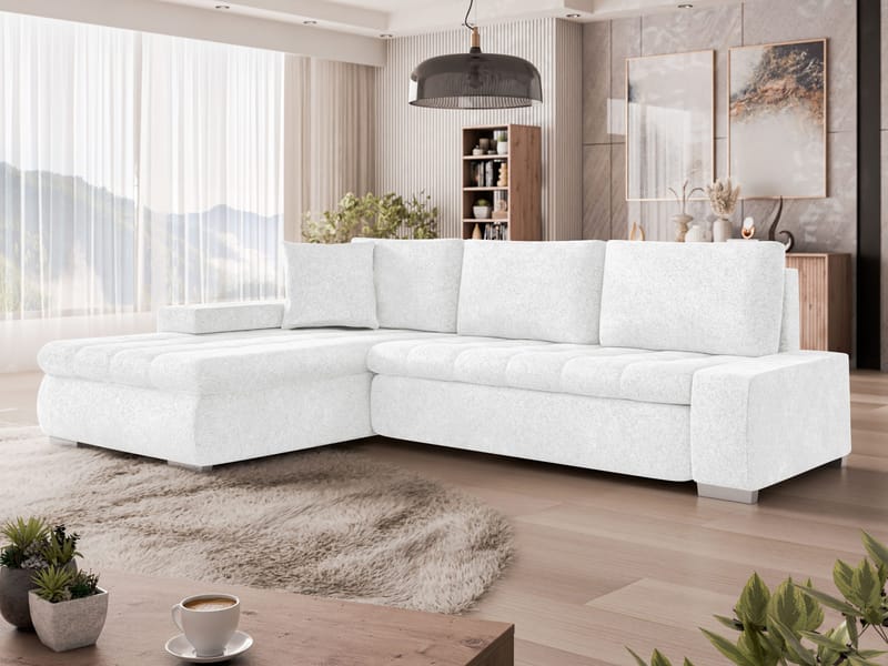 Irja 4-sits Bäddsoffa med divan Vänstervänd - Vit - Möbler - Soffa - Bäddsoffa - Hörnbäddsoffa