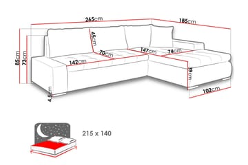 Irja Bäddsoffa med Divan 3-sits i Plysch - Grå - Möbler - Soffa - Bäddsoffa - Bäddsoffa divan