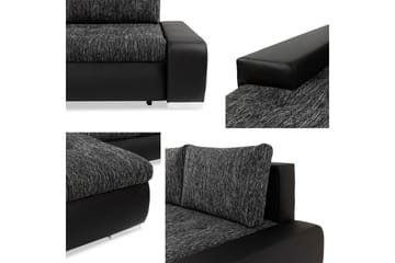 Irja Bäddsoffa med Divan 3-sits i Plysch - Grå - Möbler - Soffa - Bäddsoffa - Bäddsoffa divan