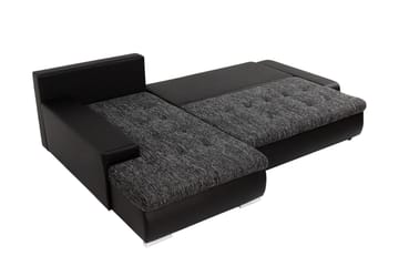 Irja Bäddsoffa med Divan 3-sits i Plysch - Grå - Möbler - Soffa - Bäddsoffa - Bäddsoffa divan