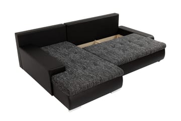 Irja Bäddsoffa med Divan 3-sits i Plysch - Grå - Möbler - Soffa - Bäddsoffa - Bäddsoffa divan