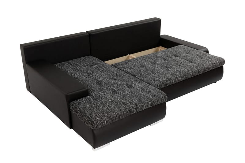 Irja Bäddsoffa med Divan 3-sits i Plysch - Grå - Möbler - Soffa - Bäddsoffa - Bäddsoffa divan