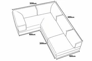 Jenor 4-sits Hörnbäddsoffa - Möbler - Soffa - Bäddsoffa - Hörnbäddsoffa