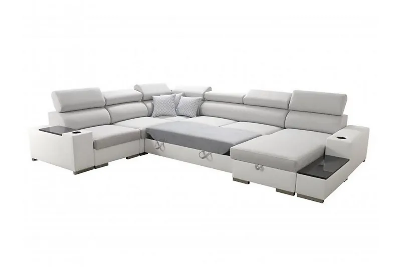 Kahundji Vänster Hörnbäddsoffa 127x284 cm med Förvaring i Tyg - Antracit - Möbler - Soffa - Bäddsoffa - Bäddsoffa längsbäddad