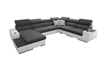 Kahundji Vänster Hörnbäddsoffa 127x284 cm med Förvaring i Tyg - Antracit - Möbler - Soffa - Bäddsoffa - Bäddsoffa längsbäddad