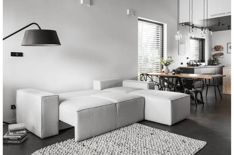 Kamli Bäddsoffa m. Divan med Förvaring - Ljusgrå - Möbler - Soffa - Bäddsoffa - Bäddsoffa divan