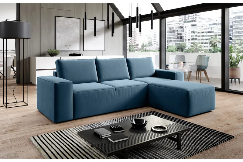 Kamli Bäddsoffa m. Divan med Förvaring - Turkos - Möbler - Soffa - Bäddsoffa - Bäddsoffa längsbäddad