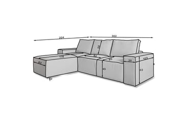 Kamli Bäddsoffa m. Divan med Förvaring - Turkos - Möbler - Soffa - Bäddsoffa - Bäddsoffa längsbäddad