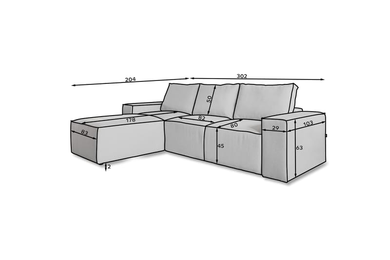 Kamli Bäddsoffa m. Divan med Förvaring - Turkos - Möbler - Soffa - Bäddsoffa - Bäddsoffa längsbäddad