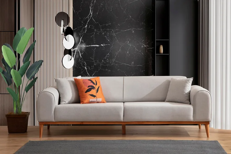 Kapri Bäddsoffa 4-sits - Creme - Möbler - Soffa - Bäddsoffa - 4 sits bäddsoffa