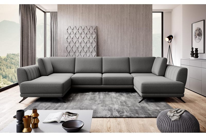 Katun Bäddsoffa Dubbelschäslong - Grå - Möbler - Soffa - Bäddsoffa - Bäddsoffa längsbäddad