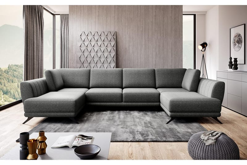 Katun Bäddsoffa Dubbelschäslong - Grå - Möbler - Soffa - Bäddsoffa - Bäddsoffa längsbäddad