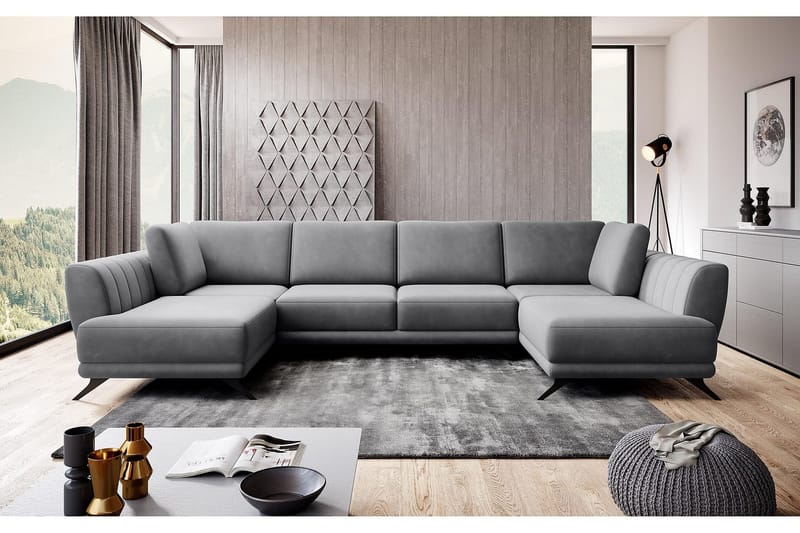 Katun Bäddsoffa Dubbelschäslong - Grå - Möbler - Soffa - Bäddsoffa - Bäddsoffa längsbäddad