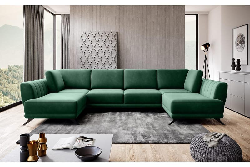 Katun Bäddsoffa Dubbelschäslong - Grön - Möbler - Soffa - Bäddsoffa - Bäddsoffa längsbäddad