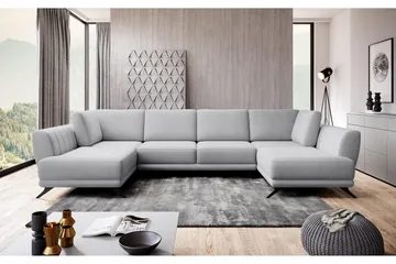 Katun Bäddsoffa Dubbelschäslong - Vit/Ljusgrå - Möbler - Soffa - Bäddsoffa - Bäddsoffa längsbäddad