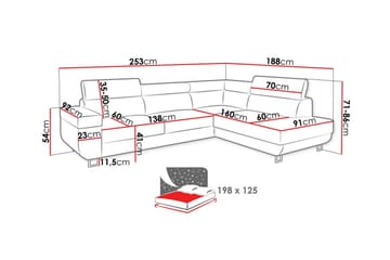 Kintore 3-sits Hörnbäddsoffa Dark yellow - Möbler - Soffa - Bäddsoffa - Bäddsoffa längsbäddad