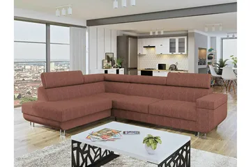 Kintore 3-sits Hörnbäddsoffa Light brown - Möbler - Soffa - Bäddsoffa - Bäddsoffa längsbäddad