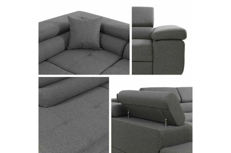 Kintore 4-sits Högervänd L-formad Hörnbäddsoffa 125x198 cm i Manchestertyg - Beige - Möbler - Soffa - Bäddsoffa - Bäddsoffa längsbäddad