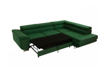 Kintore 4-sits Högervänd L-formad Hörnb äddsoffa 125x198 cm i Manchestertyg - Grå - Möbler - Soffa - Bäddsoffa - Bäddsoffa längsbäddad