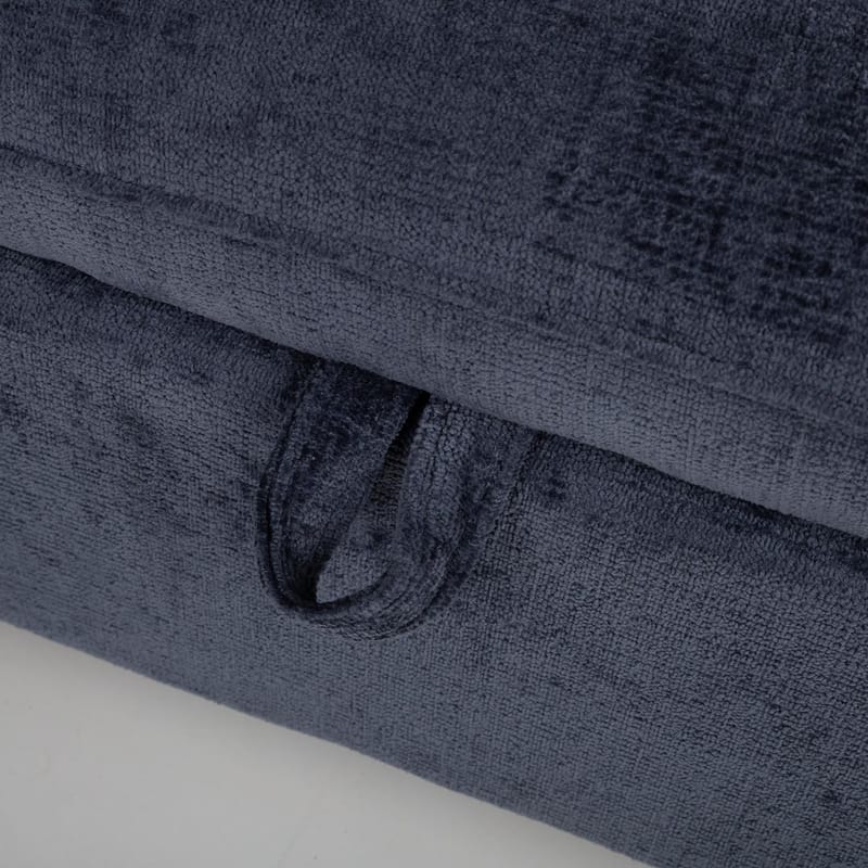 Klevor Vändbar L-formad Hörnbäddsoffa 132x198 cm med Förvaring i Tyg - Blå - Möbler - Soffa - Bäddsoffa - Bäddsoffa längsbäddad