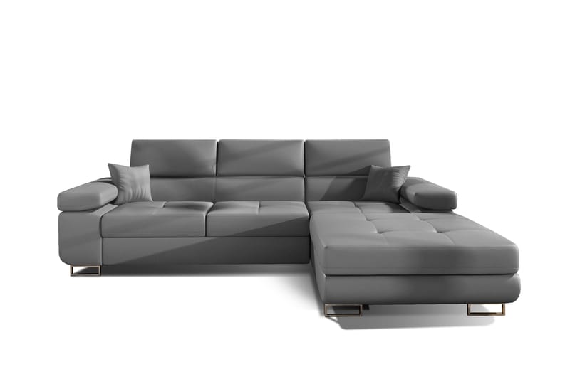 Klinka Bäddsoffa med Divan Höger - Läder/Grå - Möbler - Soffa - Bäddsoffa - Bäddsoffa divan