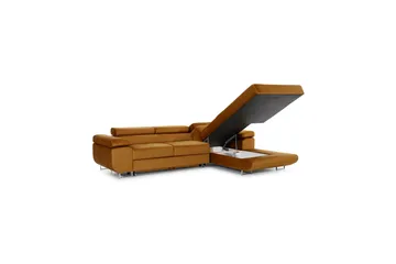 Klinka Bäddsoffa med Divan Höger - Läder/Grå - Möbler - Soffa - Bäddsoffa - Bäddsoffa divan
