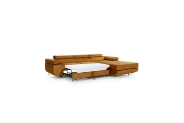 Klinka Bäddsoffa med Divan Höger - Läder/Grå - Möbler - Soffa - Bäddsoffa - Bäddsoffa divan
