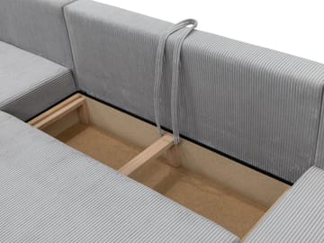 Krysen 4-sits Bäddsoffa med dubbeldivan - grå - Möbler - Soffa - Bäddsoffa - Hörnbäddsoffa