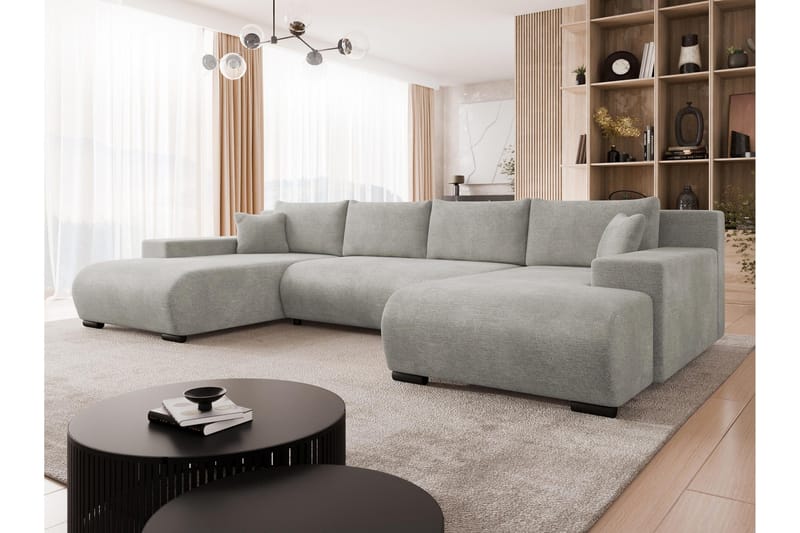 Krysen Bäddsoffa Dubbeldivan 4-sits - Grå - Möbler - Soffa - Bäddsoffa - U bäddsoffa