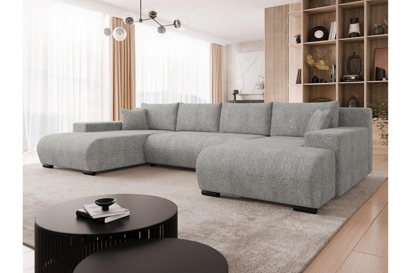 Krysen Bäddsoffa Dubbeldivan 4-sits - Grå - Möbler - Soffa - Bäddsoffa - U bäddsoffa