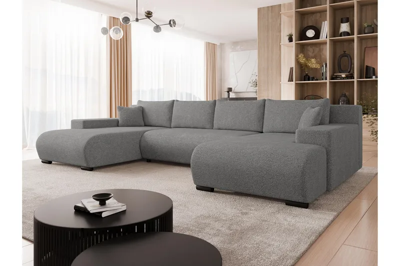 Krysen Bäddsoffa Dubbeldivan 4-sits - Grå - Möbler - Soffa - Bäddsoffa - U bäddsoffa