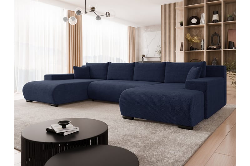 Krysen Bäddsoffa Dubbeldivan 4-sits - Marinblå - Möbler - Soffa - Bäddsoffa - U bäddsoffa