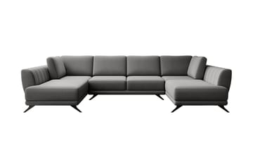 Bäddsoffa Dubbelschäslong Kazuma - Grå - Möbler - Soffa - Bäddsoffa - Bäddsoffa längsbäddad