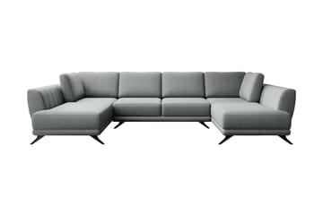 Bäddsoffa Dubbelschäslong Kazuma - Ljusgrå - Möbler - Soffa - Bäddsoffa - Bäddsoffa längsbäddad