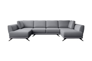 Bäddsoffa Dubbelschäslong Kazuma - Ljusgrå - Möbler - Soffa - Bäddsoffa - Bäddsoffa längsbäddad