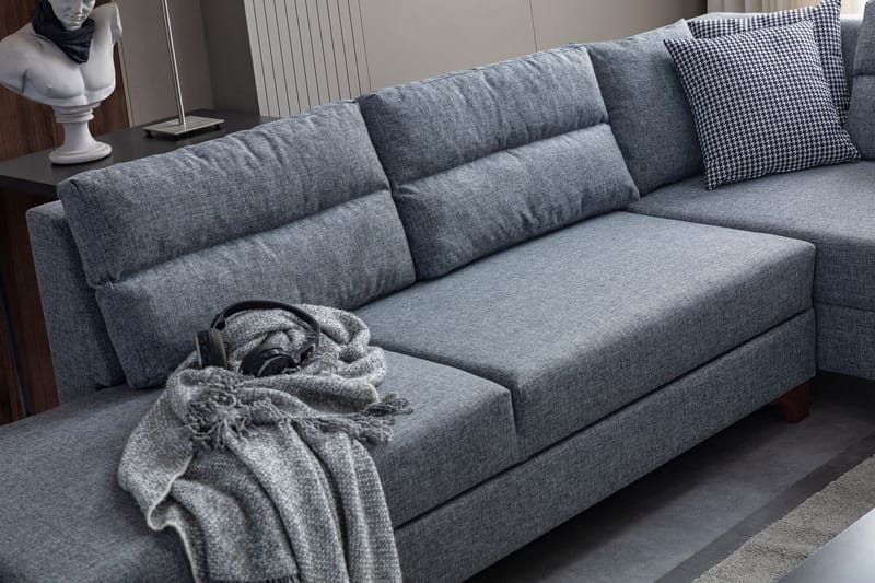 Bervik Hörnsoffa 230x90x150 cm - Grå - Möbler - Soffa - Bäddsoffa - Bäddsoffa längsbäddad