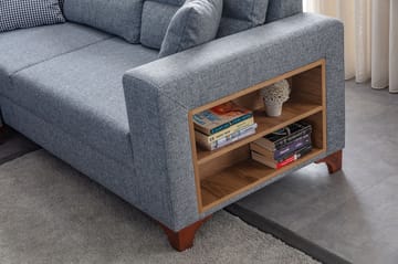 Bervik Hörnsoffa 230x90x150 cm - Grå - Möbler - Soffa - Bäddsoffa - Bäddsoffa längsbäddad