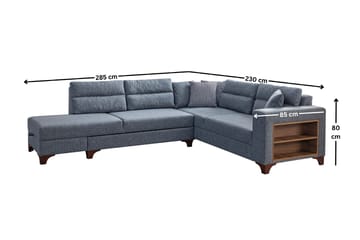 Bervik Hörnsoffa 230x90x150 cm - Grå - Möbler - Soffa - Bäddsoffa - Bäddsoffa längsbäddad